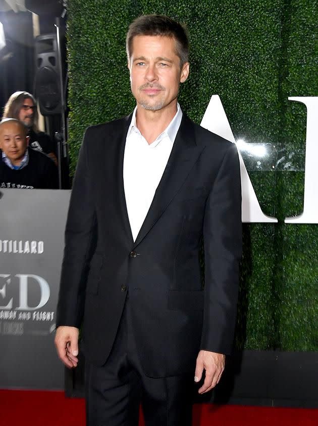Brad Pitt looked tired and drawn. Source: Getty