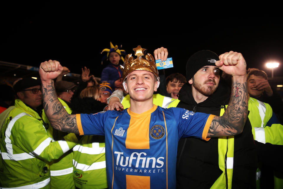 Jason Cummings and Shrewsbury Town are approaching the FA Cup very differently than Liverpool. (Photo by Nick Potts/PA Images via Getty Images)