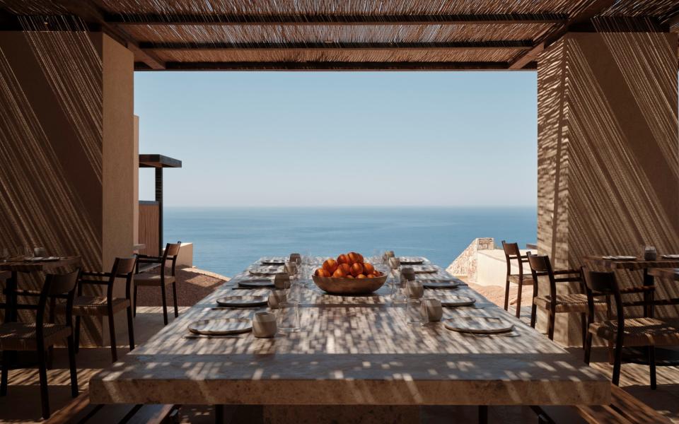 The dining area of ​​Gundari Resort, Folegrandos Handout