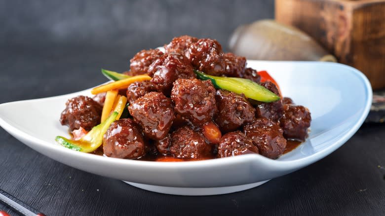 sweet and sour pork meatballs