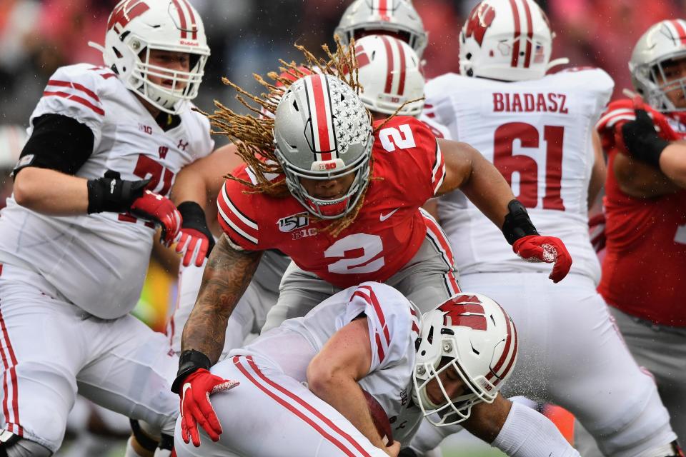 Chase Young and the Ohio State defense sacked Wisconsin quarterback Jack Coan five times in their 2019 regular-season meeting.