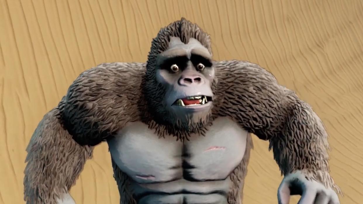  King Kong looks surprised in a screenshot from Skull Island: Rise Of Kong. 
