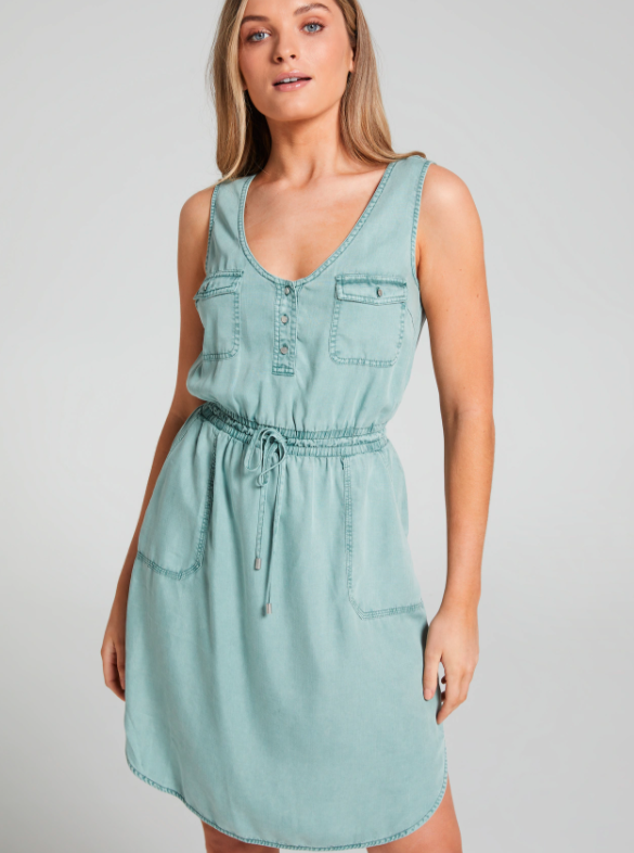 Many compared the buy to similar pieces like this $80 Carmen Lyocell Dress on sale for $50 at Just Jeans.  Photo: Just Jeans