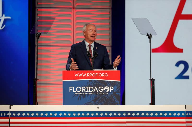 FILE PHOTO: Republican presidential candidates speak during Florida Freedom Summit in Kissimmee