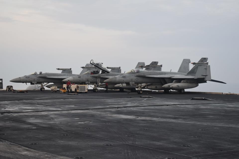 The flight deck of the USS Dwight D. Eisenhower.