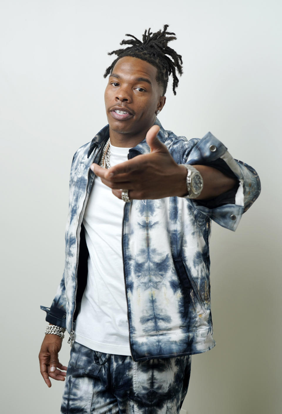 Rapper Lil Baby poses for a portrait on Wednesday, Oct. 5, 2022, in Los Angeles to promote his third studio album “It’s Only Me." (AP Photo/Chris Pizzello)