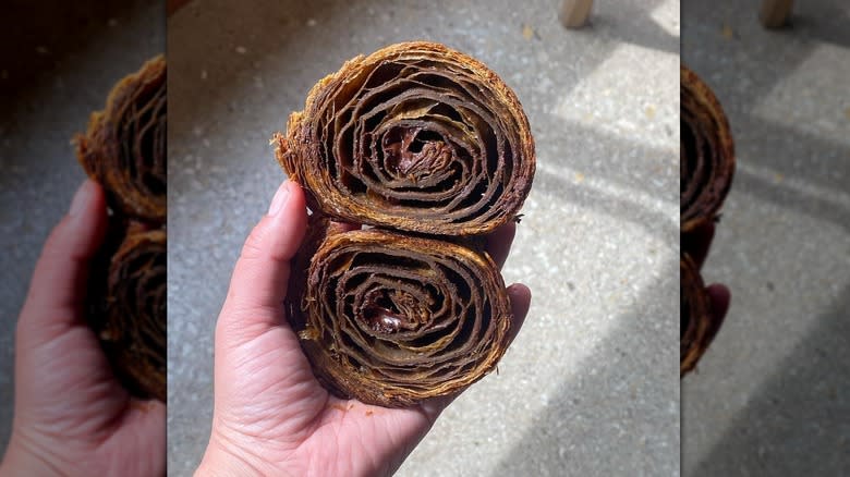 brown croissants on parchment paper