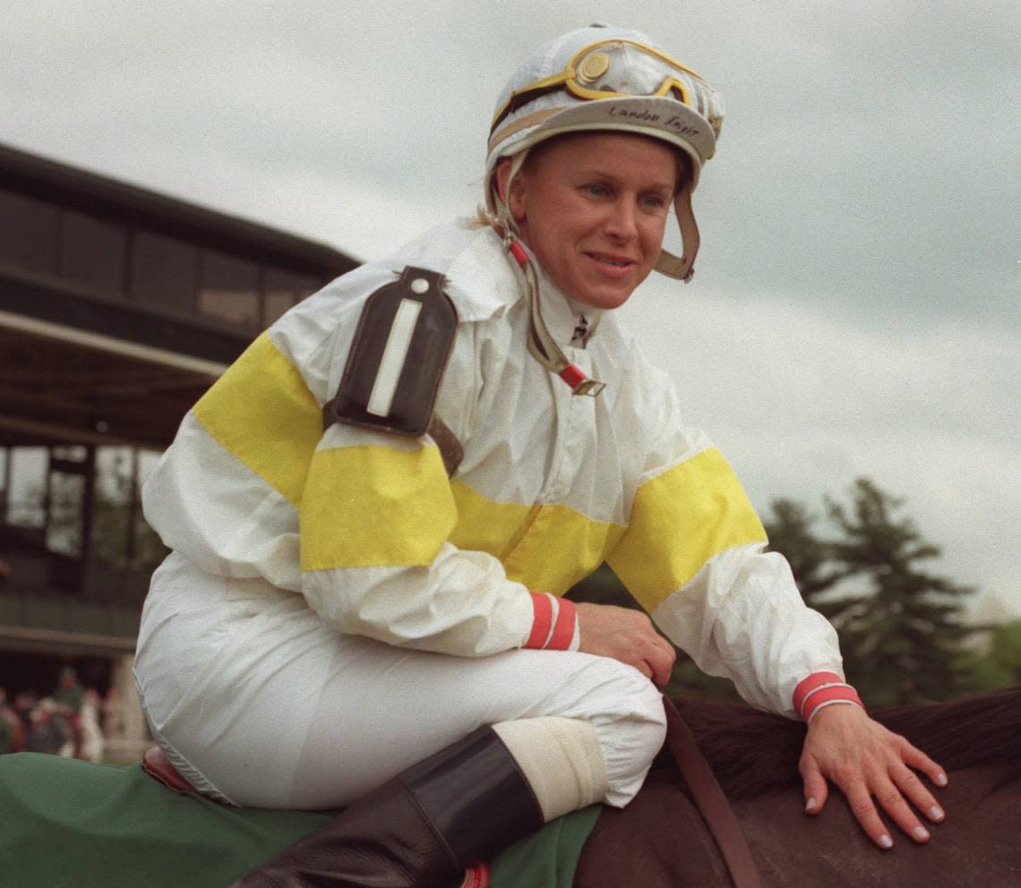 Julie Krone is the only woman to ride a Triple Crown winner, guiding Colonial Affair to victory in the Belmont Stakes in 1993. Janet Worne/Herald-Leader File Photo