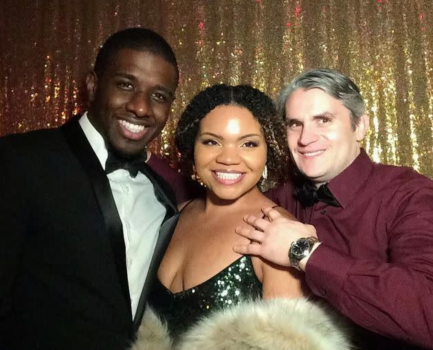 The author with her two partners on New Year's Eve 2020. (Photo: Courtesy of Keyanah Nurse)