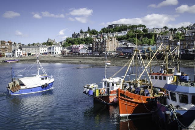 Fishing boats and town, Oban, Scotland