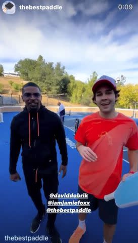 <p>The Best Paddle/Instagram</p> Jamie Foxx and David Dobrik play pickleball