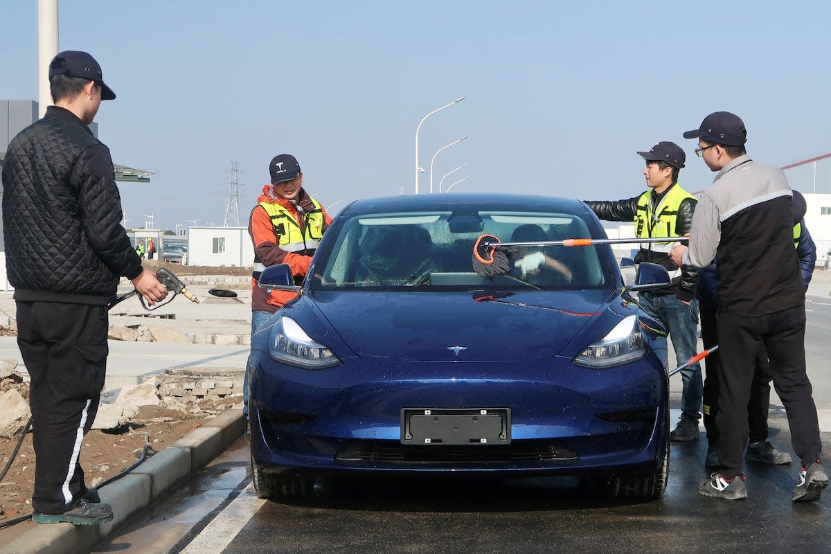 Tesla China delivery ceremony