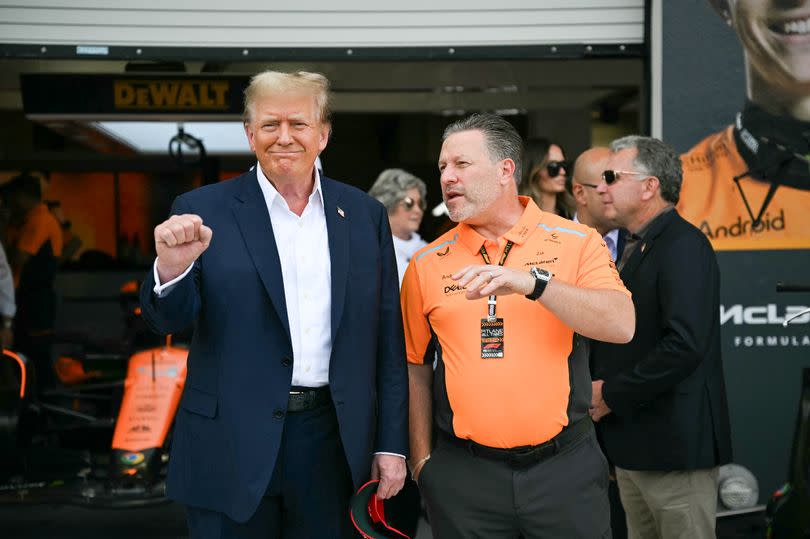 Donald Trump visited the McLaren garage at the Miami Grand Prix