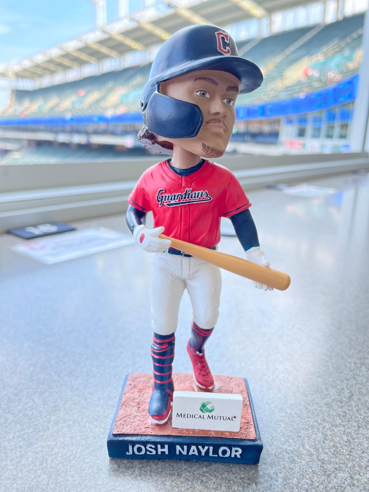 Guardians first baseman Josh Naylor receives bobblehead treatment. The Guardians committed to giving away 15,000 Josh Naylor bobbleheads to fans on Saturday, June 22.