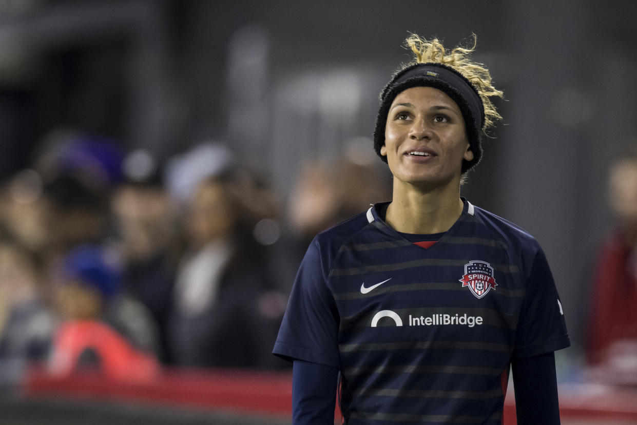 For the first time, the senior USWNT roster features Trinity Rodman, the NWSL Rookie of the Year who helped lead the Washington Spirit to the league title. (Ira L. Black - Corbis/Getty Images)