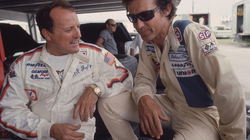 richard petty and aj foyt, 1975 firecracker 400