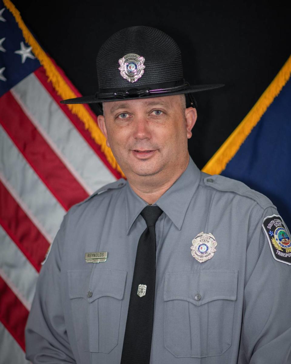 South Carolina State Transport Police Officer Mark Reynolds, 43, died Wednesday, according to the S.C. Department of Public Safety.