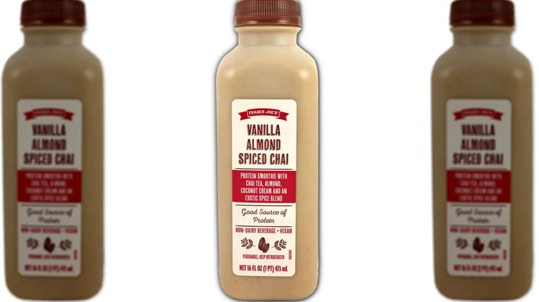 Bottle of vanilla almond spiced chai smoothie