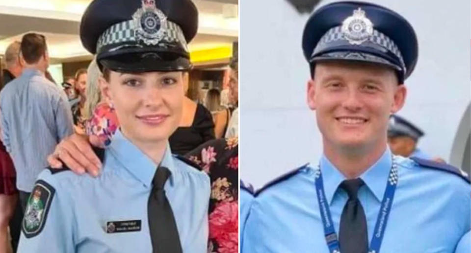 Constable Rachel McCrow, 26, and Constable Matthew Arnold, 29, were shot dead at rural Queensland property on Monday. Source: Queensland Police