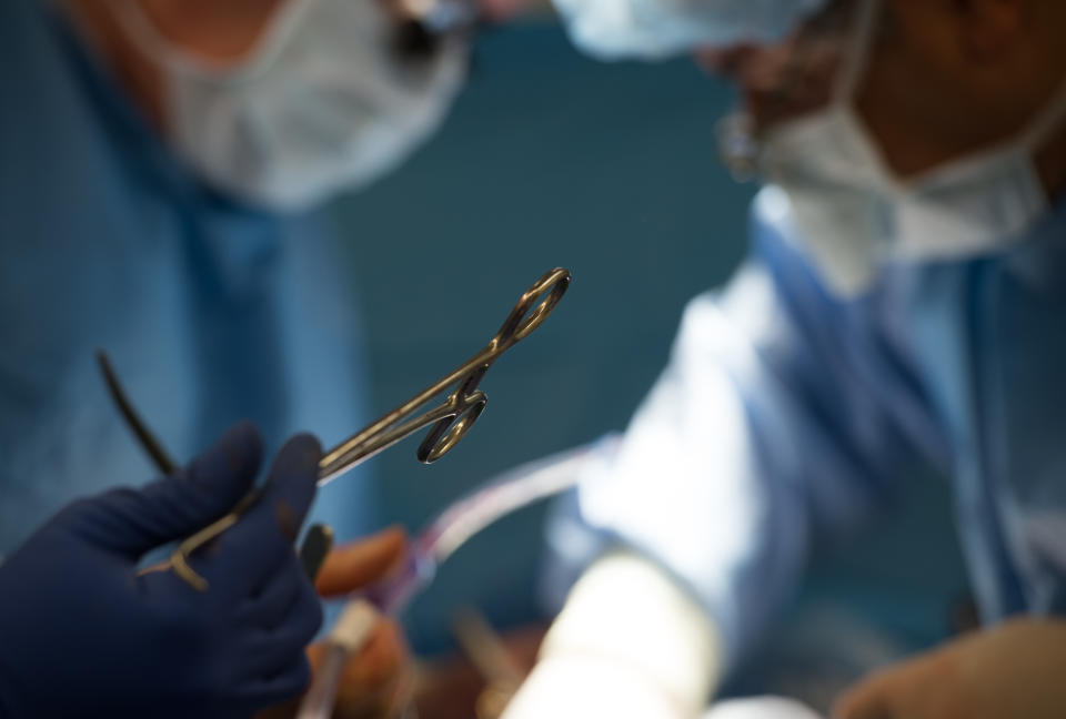 Surgeons performing a kidney transplant at MedStar Georgetown University Hospital. 