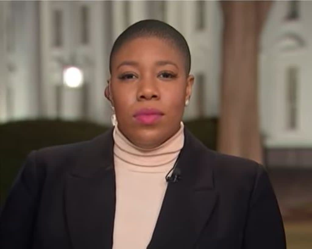 Symone Sanders, the chief spokesperson and senior adviser to vice president Kamala Harris (YouTube/ MSNBC)