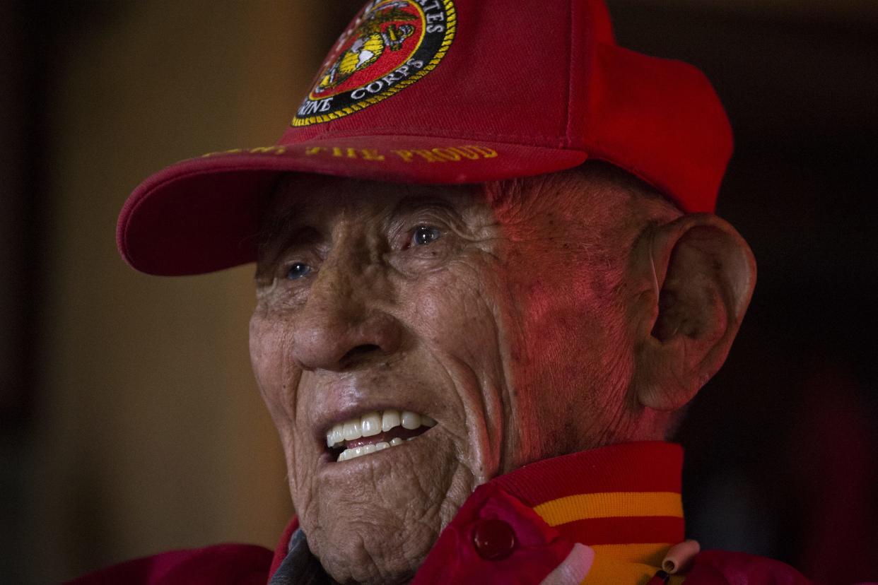 A portrait of Navajo Code Talker John Kinsel Sr. on July 11, 2019, at his home in Lukachukai, Arizona.