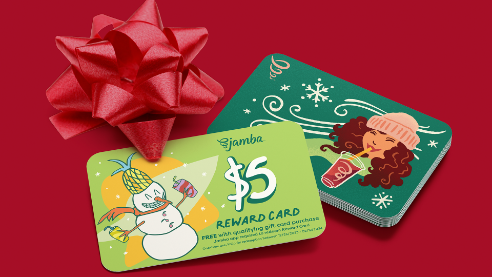 Jamba is giving those who buy $25 in gift cards a $5 reward card (through Dec. 25).