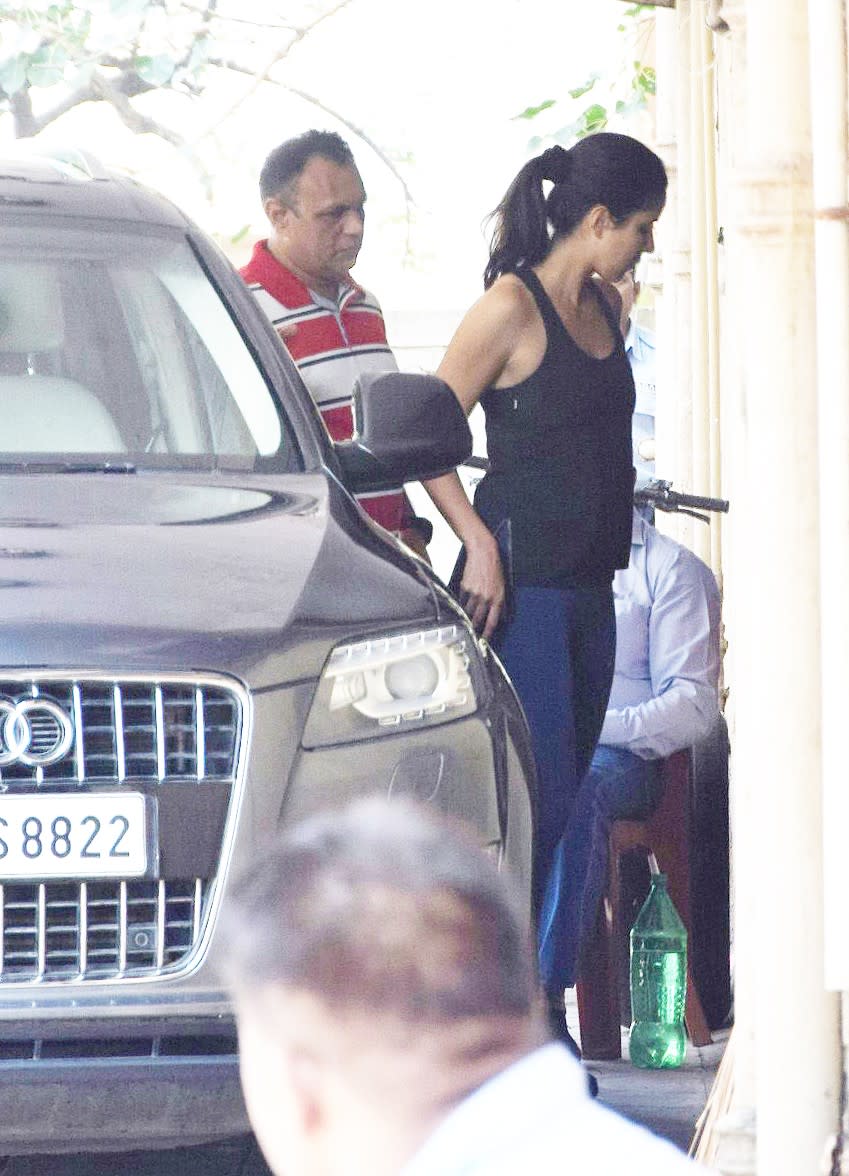 Katrina Kaif spotted outside her gym. 