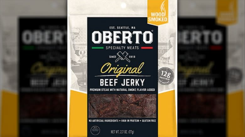 Oberto original beef jerky package
