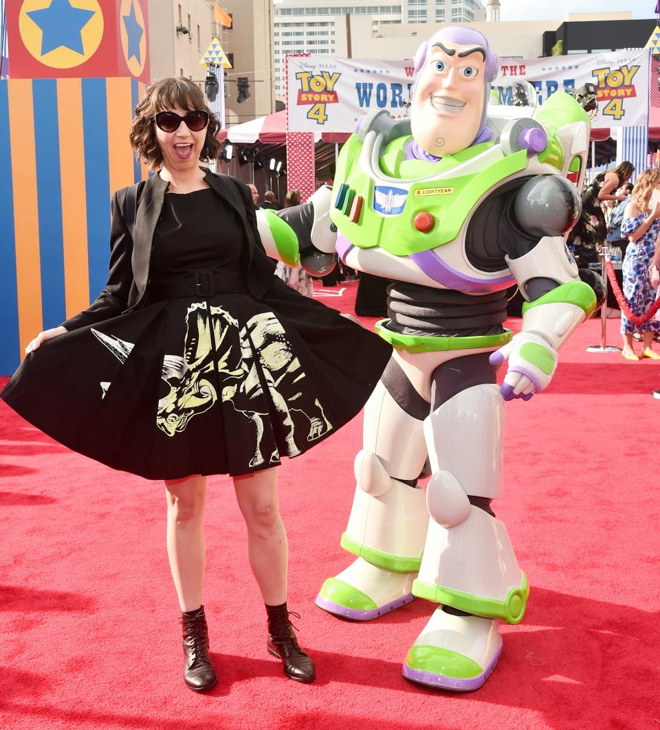 Cast member Kristen Schaal also scored time with Buzz. 