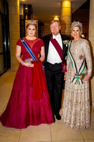 <p>Patrick van Katwijk/Getty</p> Princess Catharina-Amalia, King Willem-Alexander and Queen Maxima