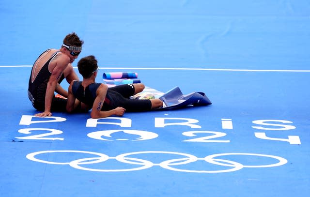 Athletes on the floor