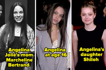 Angelina's mom side by side with angelina and shiloh