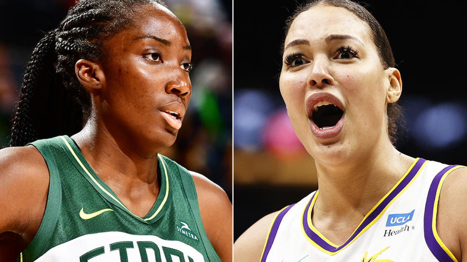 Ezi Magbegor faced Liz Cambage in the WNBA for the first time since Cambage's controversial exit from the Opals' Olympics campiagn in 2021. Pictures: Getty Images