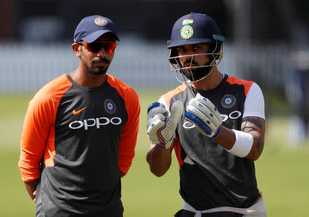 Cricket - India Nets - Lord's, London, Britain - August 7, 2018 India's Virat Kohli and Jasprit Bumrah during nets Action Images via Reuters/Paul Childs/Files