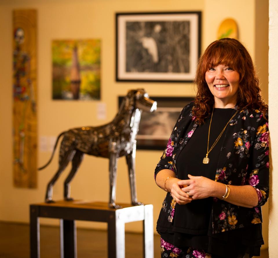 Lisa Midgett is pictured at her NOMA Gallery on Nov. 12, 2020. Her and her husband David plan to restore the Marion Sovereign Building, which was built in 1927, to a boutique hotel.