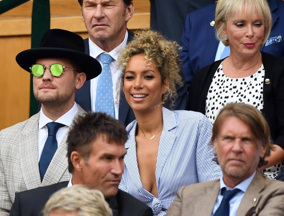 Leona Lewis on Centre Court at Wimbledon in 2019 (EPA)