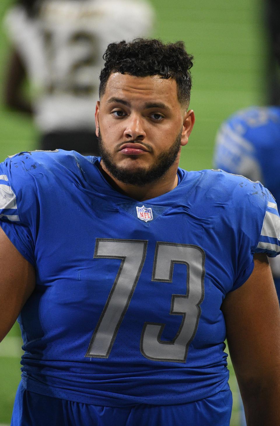 Detroit Lions guard Jonah Jackson after the loss against the New Orleans Saints at Ford Field, Oct. 4, 2020.