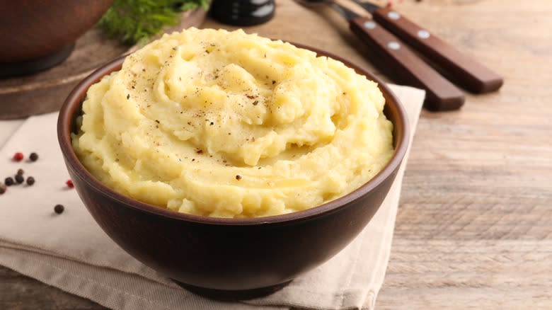 Bowl of homemade mashed potatoes