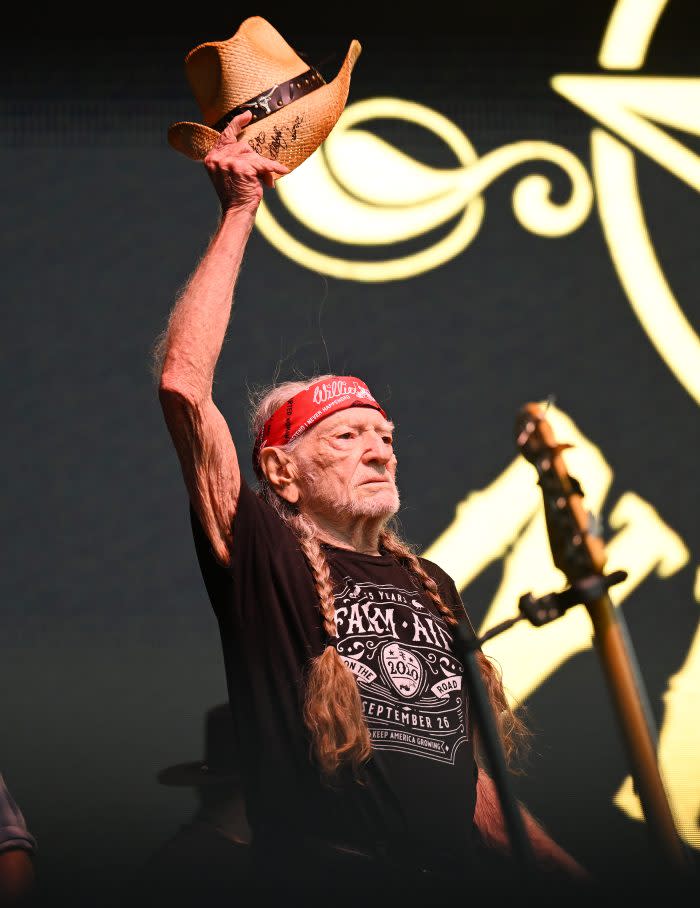 Willie Nelson performs onstage during Palomino Festival held at Brookside at the Rose Bowl on July 9, 2022 in Pasadena, California. - Credit: Michael Buckner for Variety