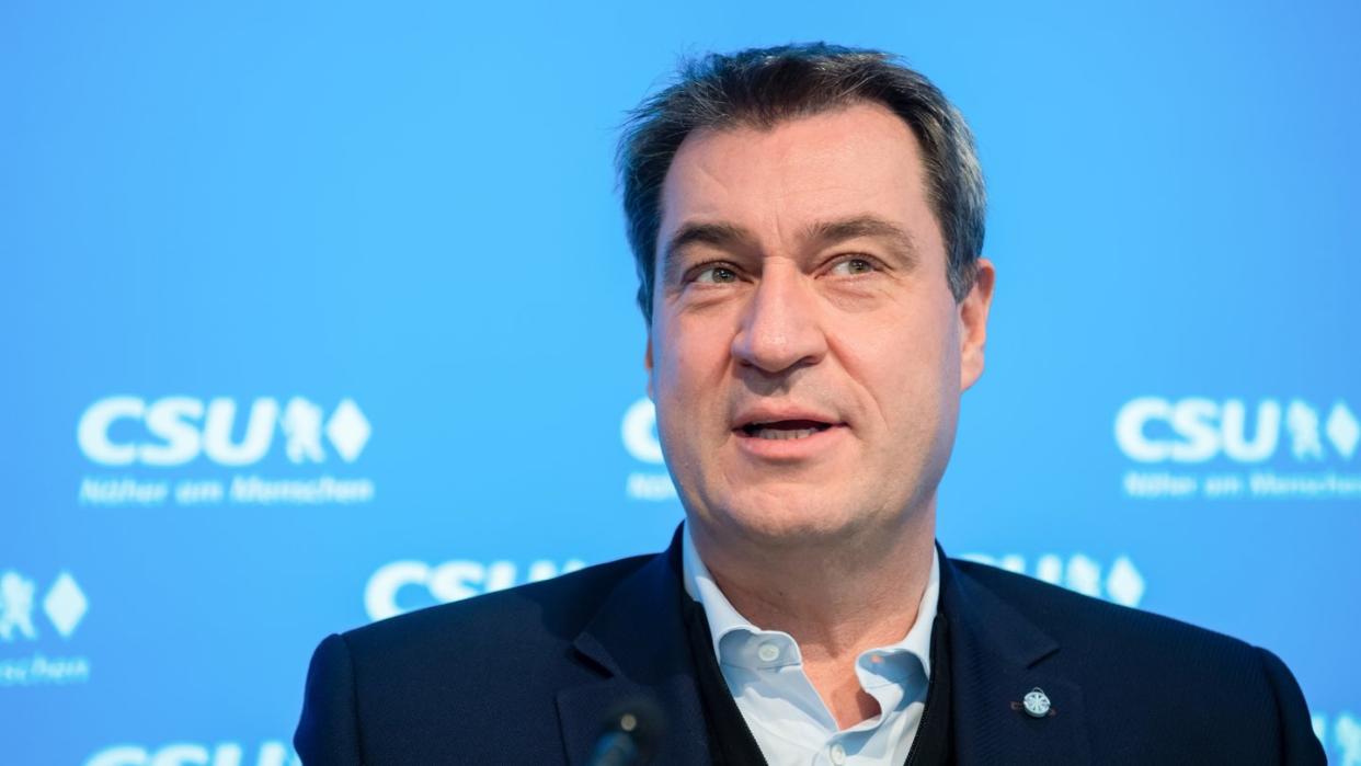 Bayerns Ministerpräsident Markus Söder in der CSU-Parteizentrale in München.