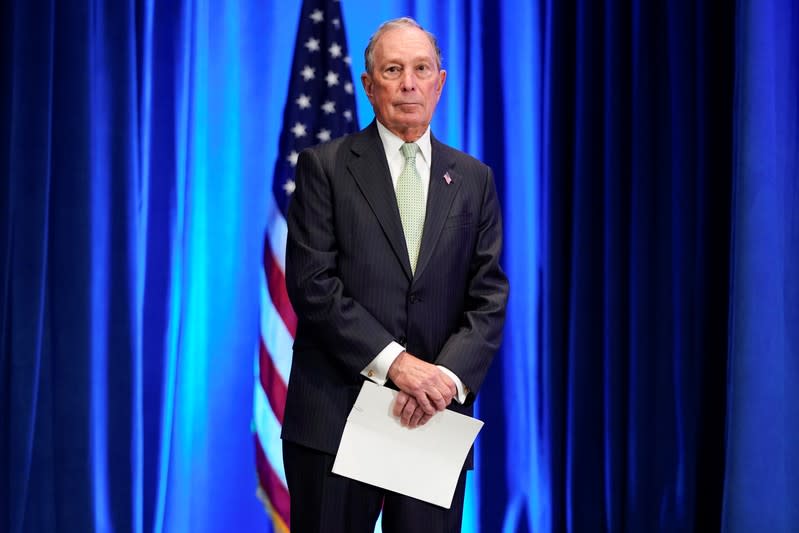 Democratic U.S. presidential candidate Michael Bloomberg addresses a news conference after launching his presidential bid in Norfolk, Virginia