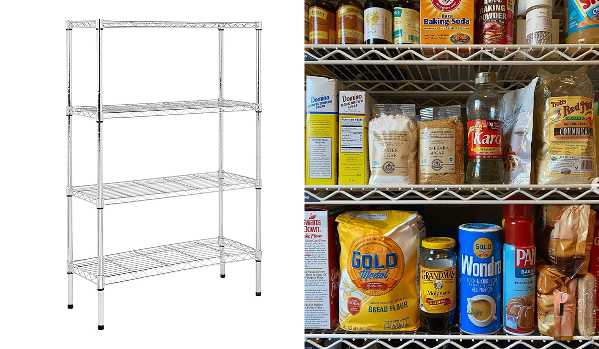 Stainless steel shelving, Garten's wire shelving on Instagram