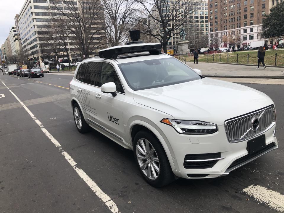 A driverless Uber car on the streets of Washington, DC, US. Photo: Eric Baradat/AFP via Getty Images