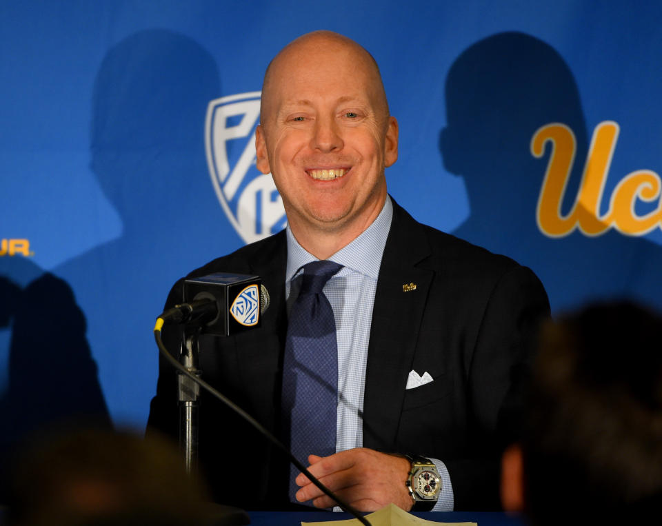 LOS ANGELES, CA - APRIL 10: Mick Cronin speaks to the media after he was introduced as the new UCLA Mens Head Basketball Coach at Pauley Pavilion on April 10, 2019 in Los Angeles, California. (Photo by Jayne Kamin-Oncea/Getty Images)