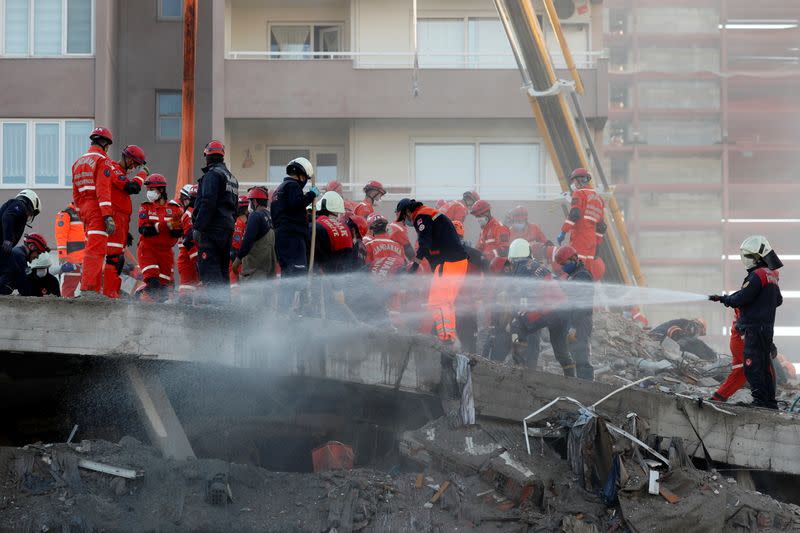 Rescue operations after earthquake in Izmir