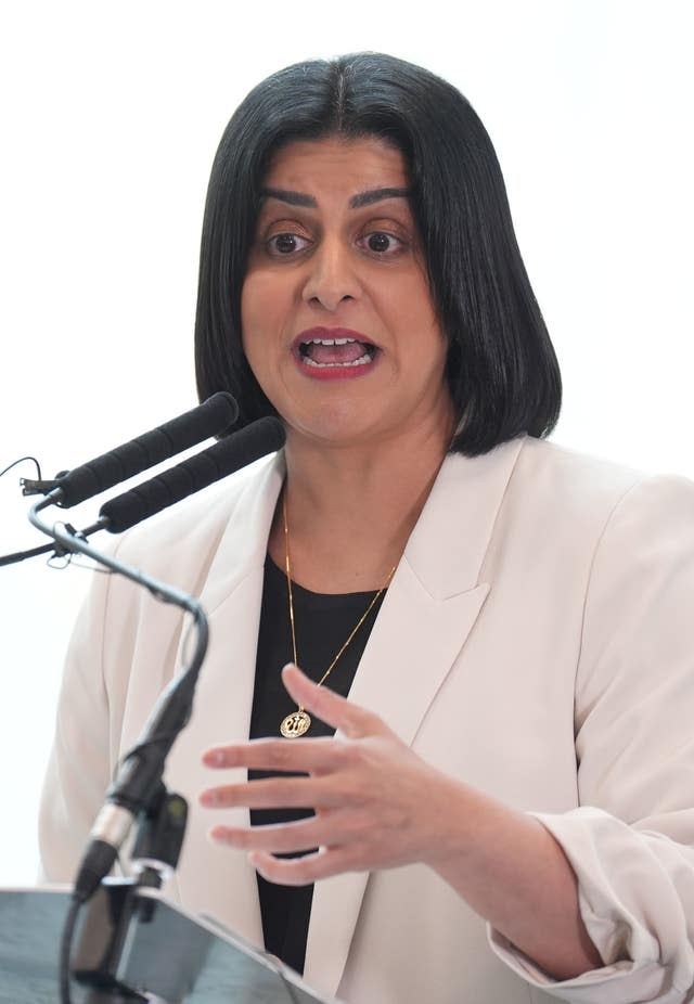 Justice Secretary Shabana Mahmood making a speech at a prison