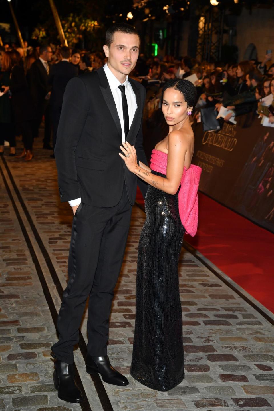 Karl Glusman and Zoe Kravitz attend “Fantastic Beasts: The Crimes Of Grindelwald” World Premiere at UGC Cine Cite Bercy on November 8, 2018 in Paris, France. (Photo by Pascal Le Segretain/Getty Images)