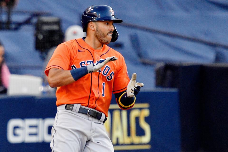 Astros shortstop Carlos Correa is set to be a free agent next offseason.