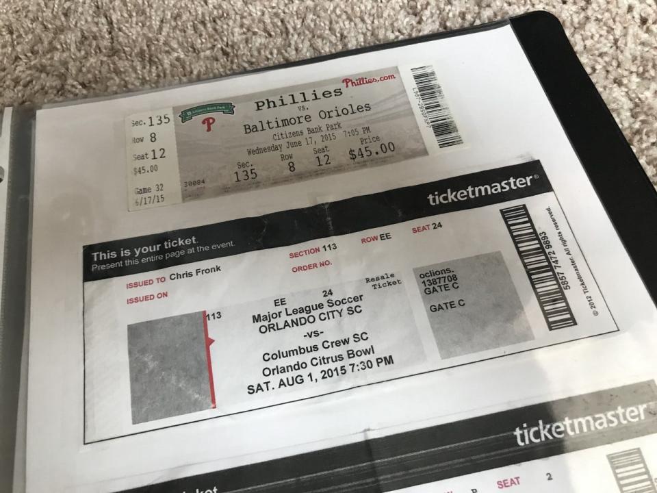 Printing out your own tickets just isn't the same. They're big, get easily beat up while folded in your pocket at the event and don't have the charm of the 5.5-inch by 2-inch ticket, like seen above from a Philadelphia Phillies game.